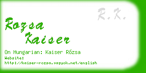 rozsa kaiser business card
